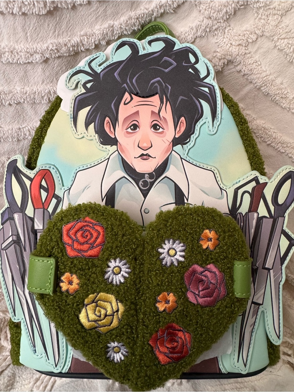 Loungefly Edward Scissorhands Sherpa Mini Backpack NWT